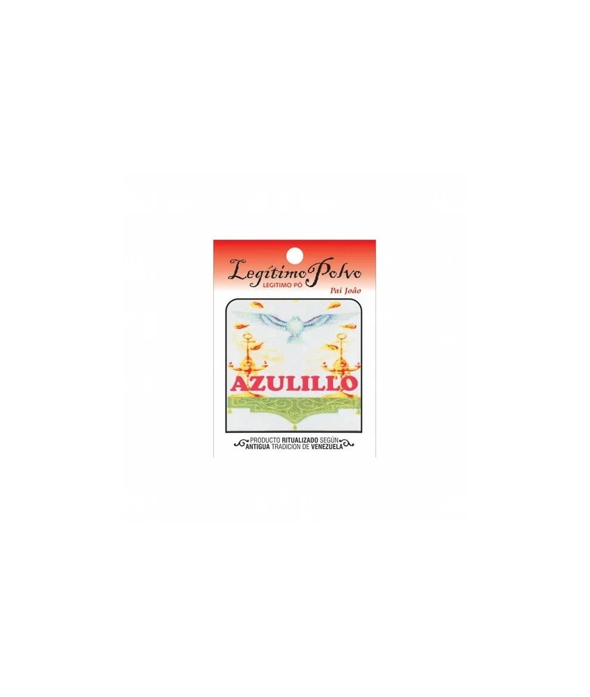 Envase de polvo esotérico azulillo para limpiezas