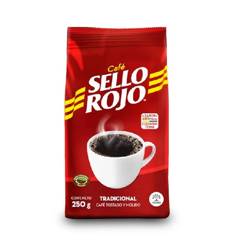 Bolsa de café Sello Rojo tostado y molido de 250 gramos