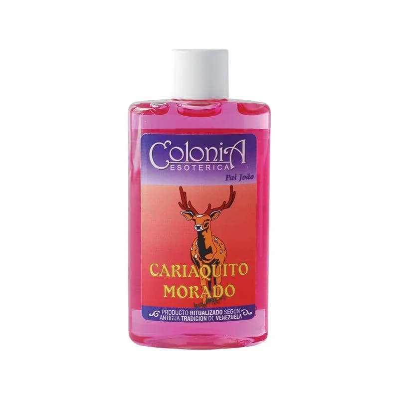 Frasco rosado de colonia esotérica Cariaquito Morado.