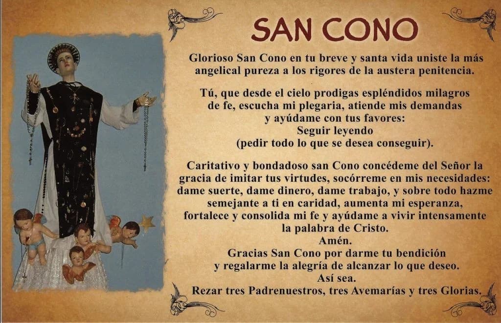 Estampa religiosa de San Cono