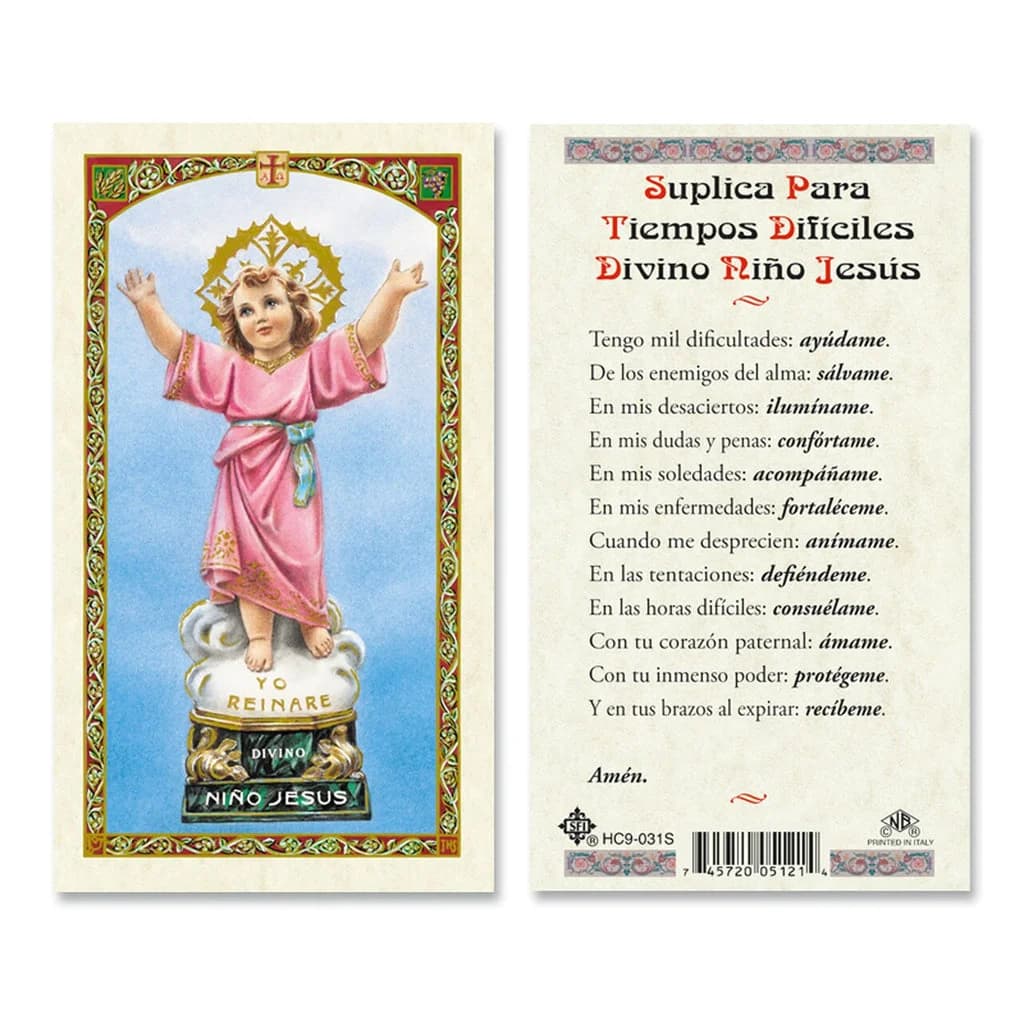 Estampa religiosa del Divino Niño Jesús con la inscripción Yo reinaré