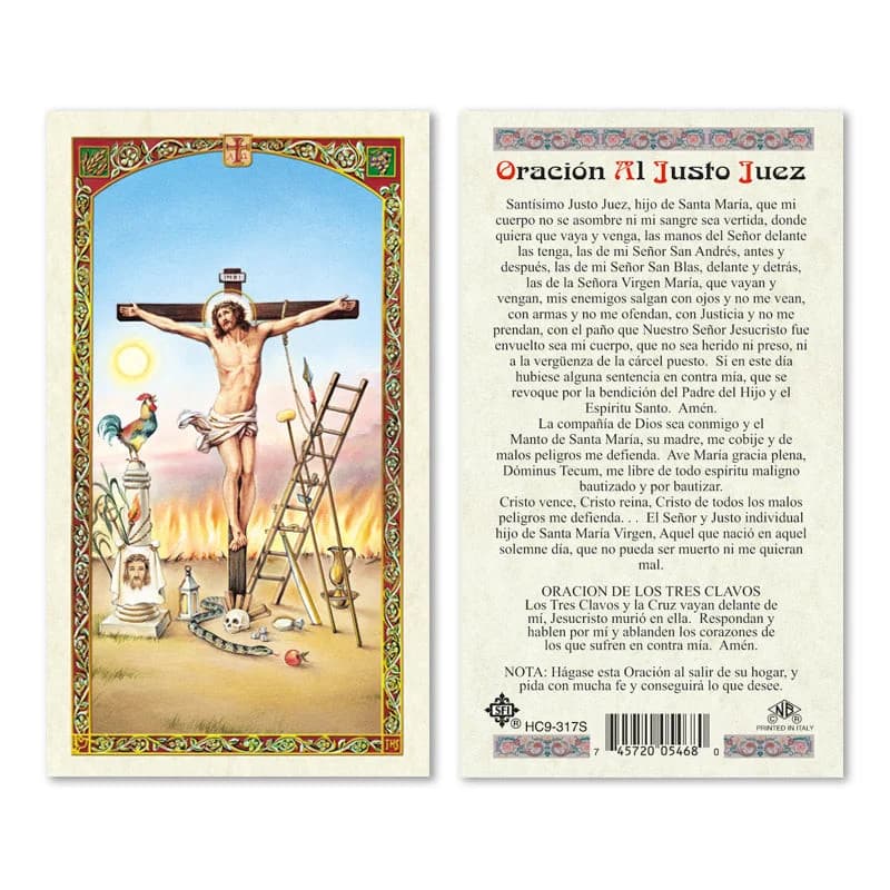 Estampa de oración al Santísimo Justo Juez
