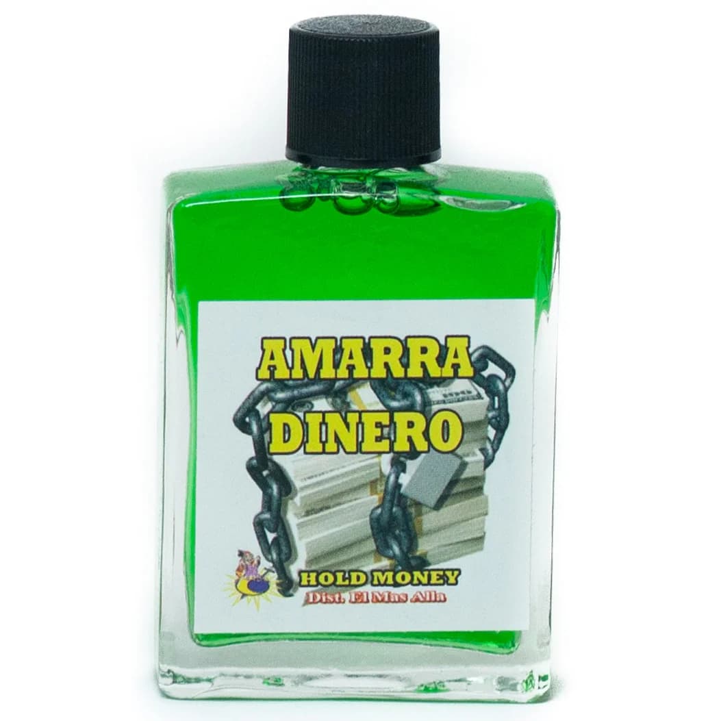 Frasco de perfume esotérico Amarra Dinero