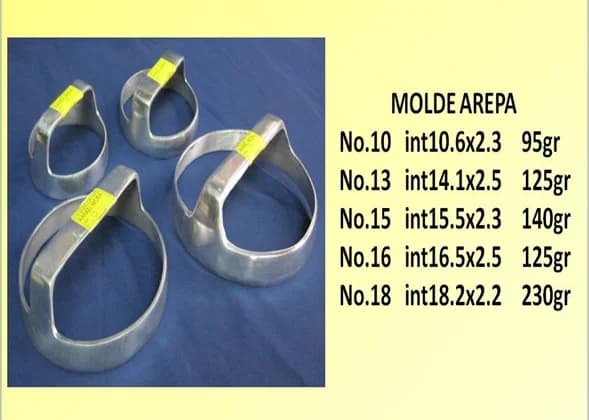Moldes colombianos de aluminio fundido para arepas con agarradera